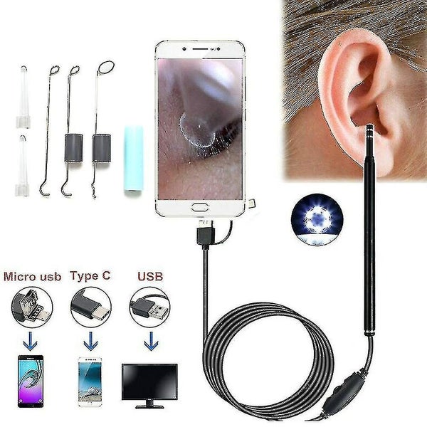Ear Wax Pick Remover With 6 Led Lights Endoscope Tool Kit 3 In 1 Interface Carousel 5