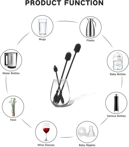 Silicone Bottle Brush, Bottle Cleaner Brushes Water Bottle Cleaning Brush With L Carousel 5
