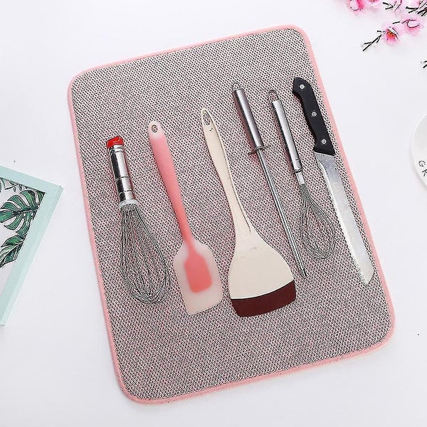 Microfiber Dish Drying Mat - Super Absorbent Kitchen Counter Mat for Drying Dish Carousel 5