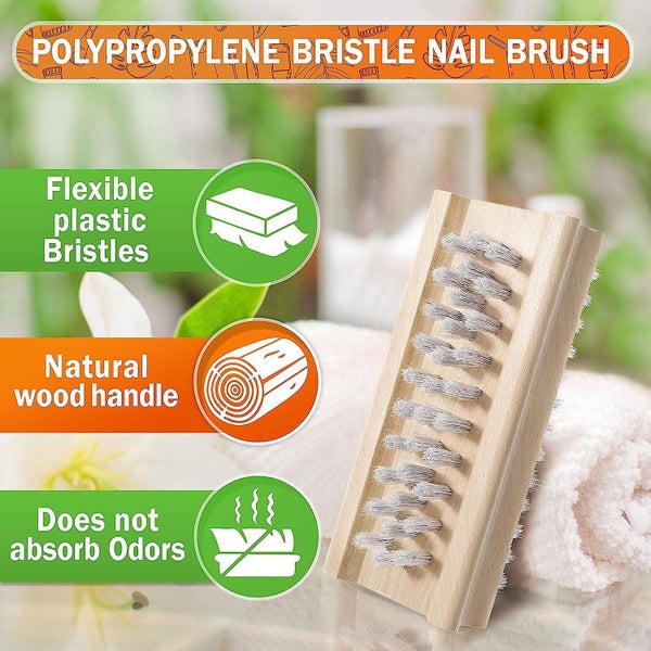 Non Slip Wooden Hand And Nail Brush - Two Sided Brush For Effective Hand And Nai Carousel 5