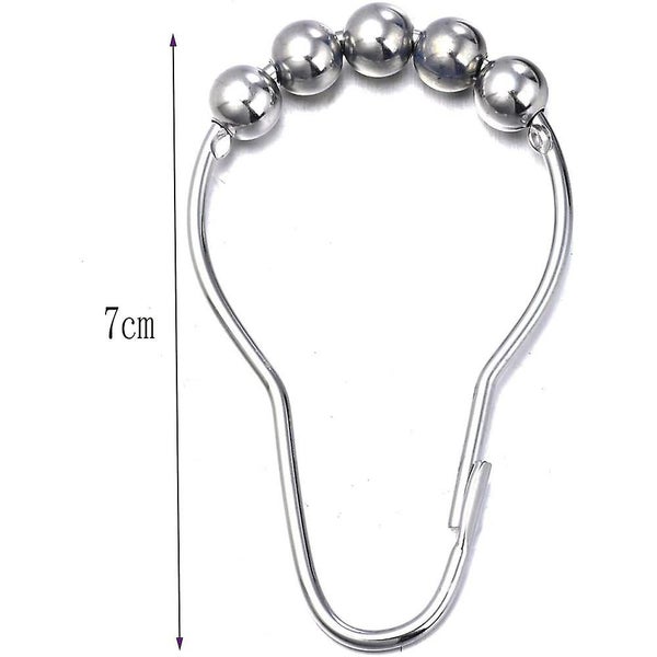 Stainless Steel Shower Curtain Rings, Sliding System For Easy Hanging (set Of 12 Carousel 2