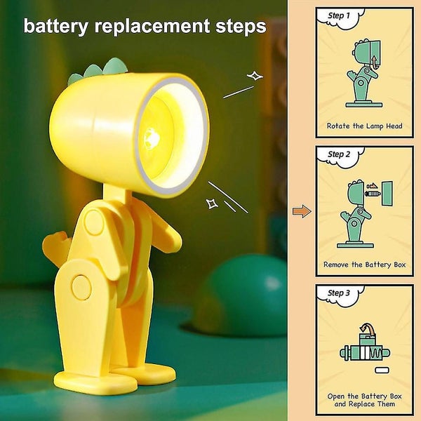Cute LED Dinosaur Nightlight - Mini Mobile Phone Bracket Gift Table Lamp Carousel 5