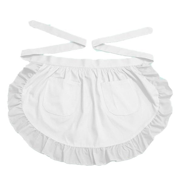 Waist Apron Kitchen Cooking Restaurant 100% Cotton Bistro Half Aprons With Pocke Carousel 1