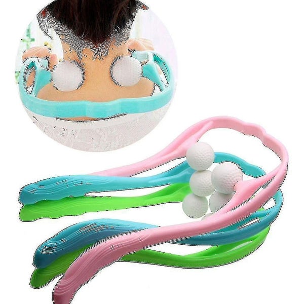 Neck Massager Therapy Neck And Shoulder Dual Trigger Point Roller Self-massage T Carousel 2