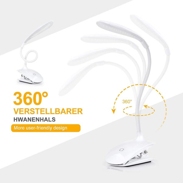Book Reading Lamp, Book Lamp Clip Light Led Desk Lamp Touch Control Dimmable Bed Carousel 5