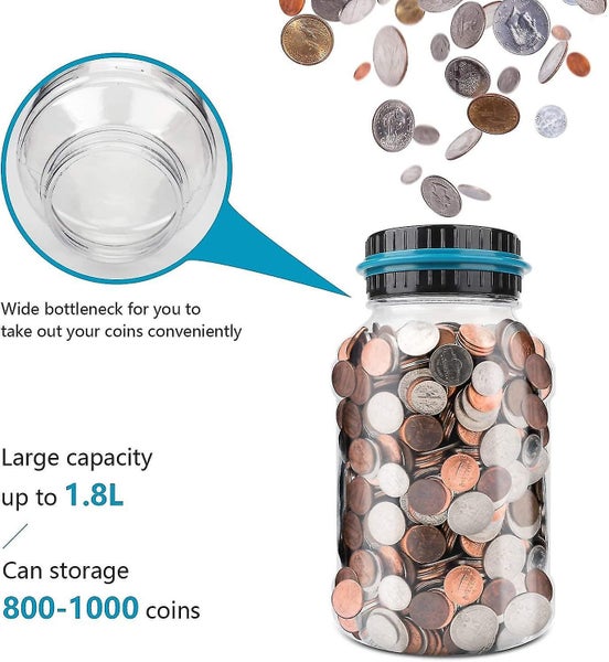 Digital Counting Money Jar - Piggy Bank for Kids, Holds Over 800 Coins Carousel 2