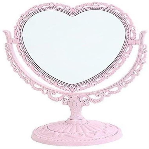 Mirror 7-inch Heart Shaped Mirror Tabletop Vanity Makeup Mirror Beauty Mirror Wi Carousel 1