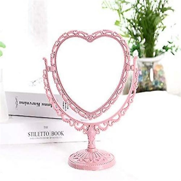 Mirror 7-inch Heart Shaped Mirror Tabletop Vanity Makeup Mirror Beauty Mirror Wi Carousel 2