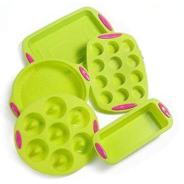 Silicone Baking Molds Set - Cake, Loaf, Fruit Base, Round, Square, Muffin Pans/C Carousel 1