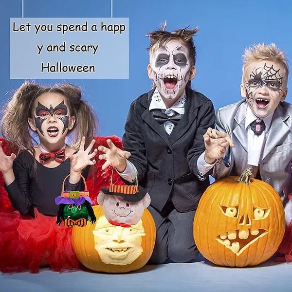 2pcs Halloween Candy Bag,trick Or Treat Bags Durable Pumpkin Candy Bags,hallowee Carousel 5