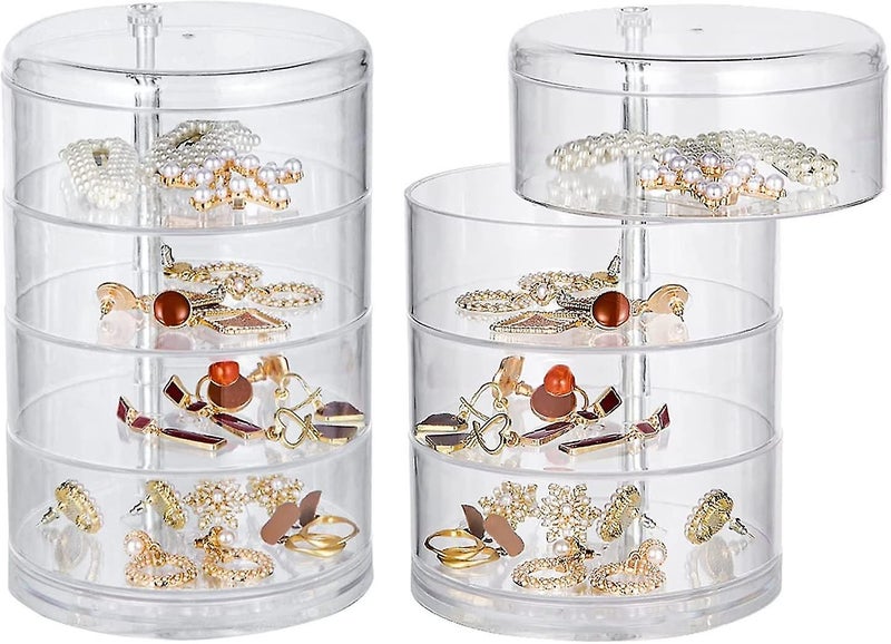 Transparent Jewelry Box, Dressing Table Accessory, 1 X 4-layer Jewelry Storage C Carousel 1