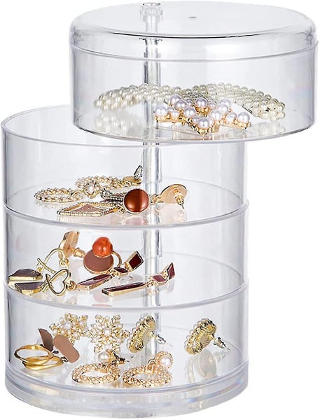 Transparent Jewelry Box, Dressing Table Accessory, 1 X 4-layer Jewelry Storage C Carousel 2