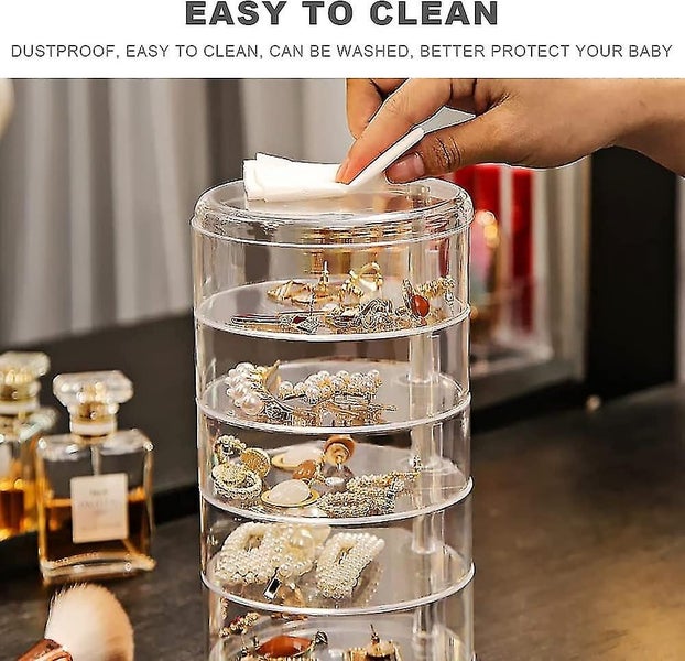 Transparent Jewelry Box, Dressing Table Accessory, 1 X 4-layer Jewelry Storage C Carousel 5