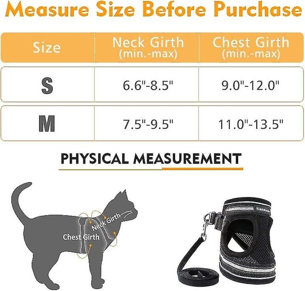 Cat Harness With Leash, Breathable Kitten Harness With Reflective Strips Carousel 2