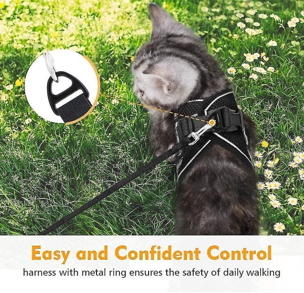 Cat Harness With Leash, Breathable Kitten Harness With Reflective Strips Carousel 5