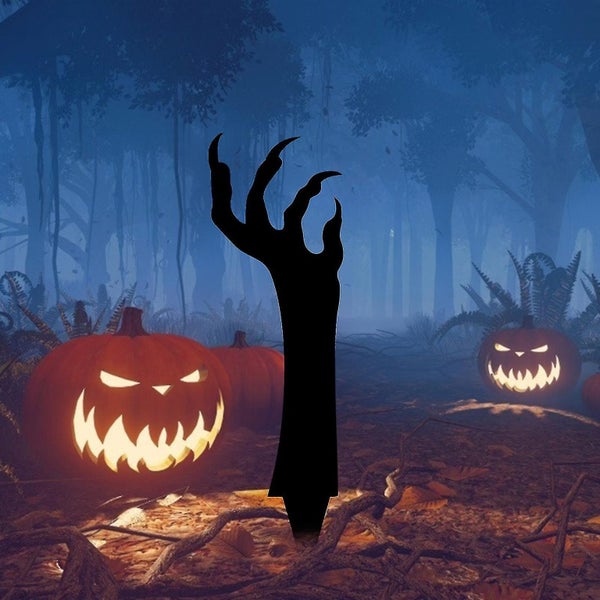 Halloween Metal Ghost Hand Garden Decoration - Home Garden Halloween Decor Carousel 2