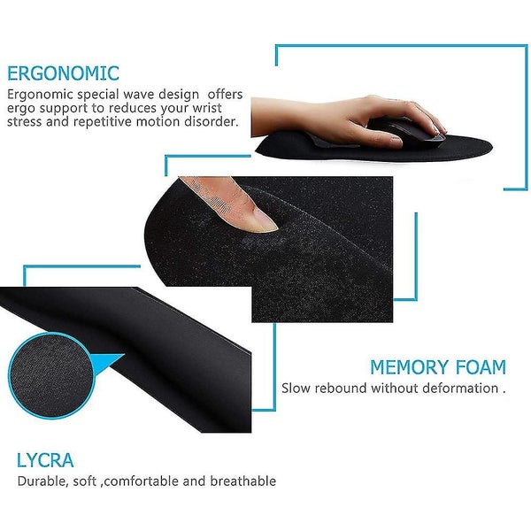 Mouse Pad Memory Foam Wrist Ergonomic Non-slip Mouse Pad Palm Rest Mousepad (Off Carousel 5