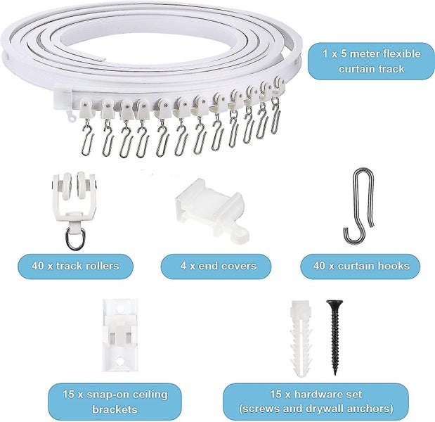 Foldable Ceiling Curved Curtain Track Flexible Ceiling Curtain Bracket Soft Wind Carousel 2