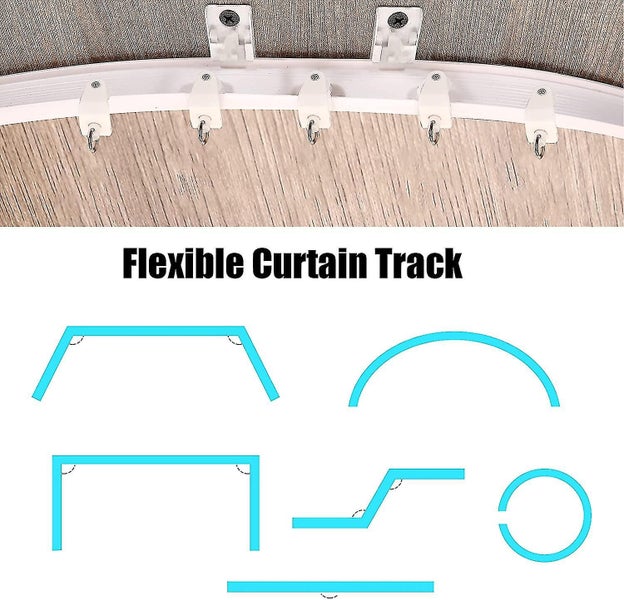 Foldable Ceiling Curved Curtain Track Flexible Ceiling Curtain Bracket Soft Wind Carousel 5