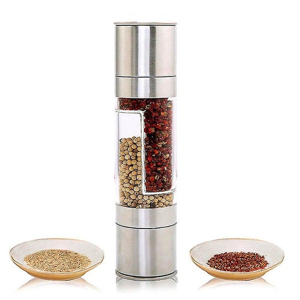 Stainless Steel 2 In 1 Salt Pepper Grinder Dual Hand Spice Mill Kitchen Gadget T Carousel 1