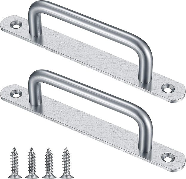 2 Pieces Sliding Barn Door Handle Pull - Stainless Steel Plate for Cabinet, Clos Carousel 1
