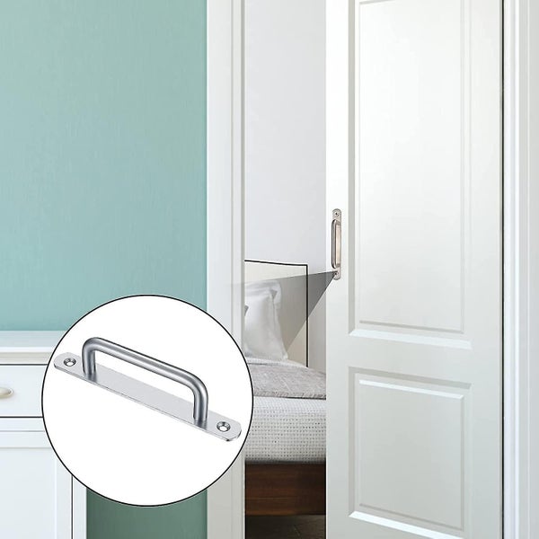 2 Pieces Sliding Barn Door Handle Pull - Stainless Steel Plate for Cabinet, Clos Carousel 5