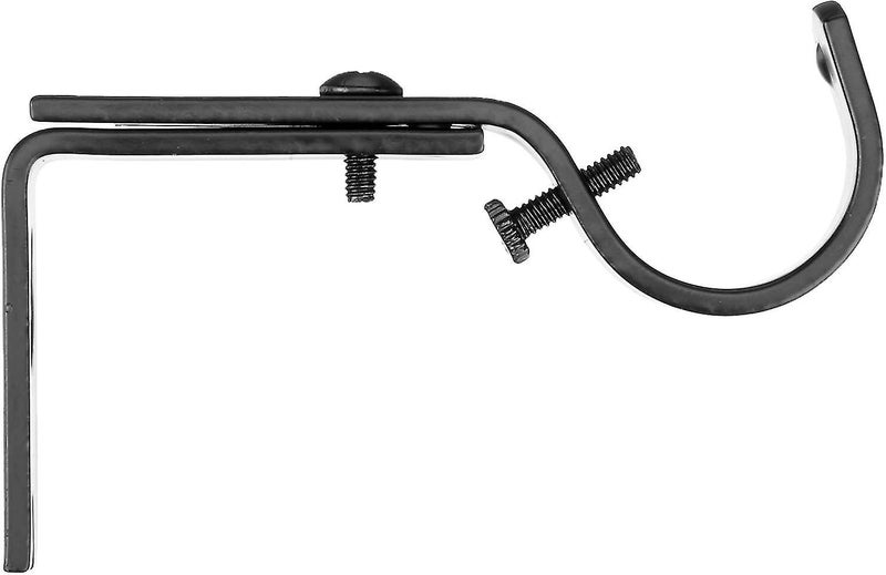 Adjustable Curtain Rod Wall Bracket Hooks - Set of 2, Black Carousel 2