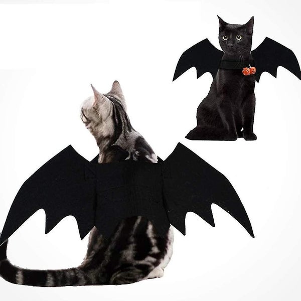 Pet Costume Halloween Bat Wings With Adjustable Bell Wings Halloween Cosplay Fan Carousel 1
