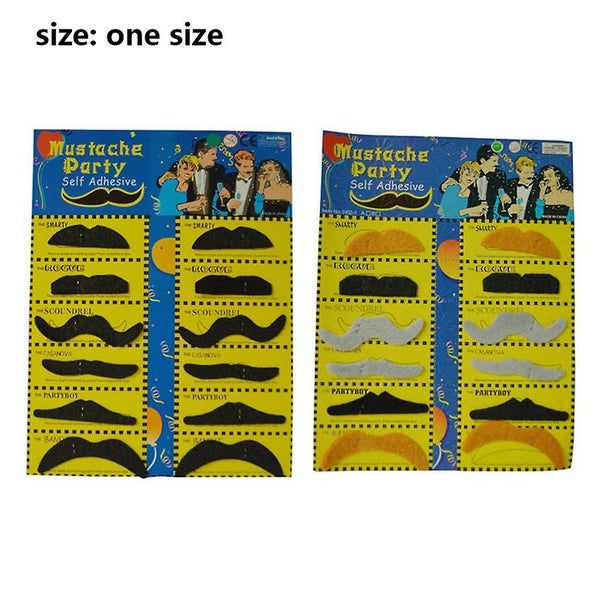 Self Adhesive Mustaches Set - Halloween Party Supplies (packs Of 12) - Different Carousel 2