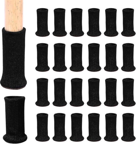 Chair Sock Non-Slip Pads - 24pcs for 1-2 Diameter Chair Legs (Black) Carousel 1