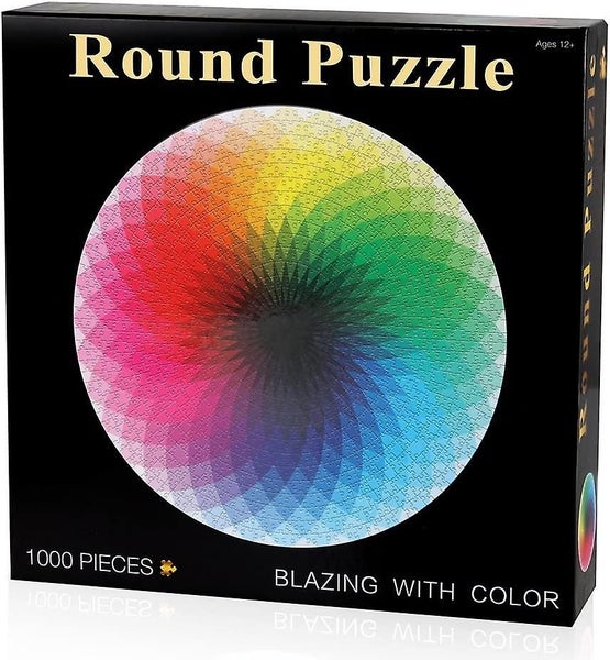 1000 Pieces Round Jigsaw Puzzle Creative Rainbow Difficult Big Jigsaw Puzzle Edu Carousel 1