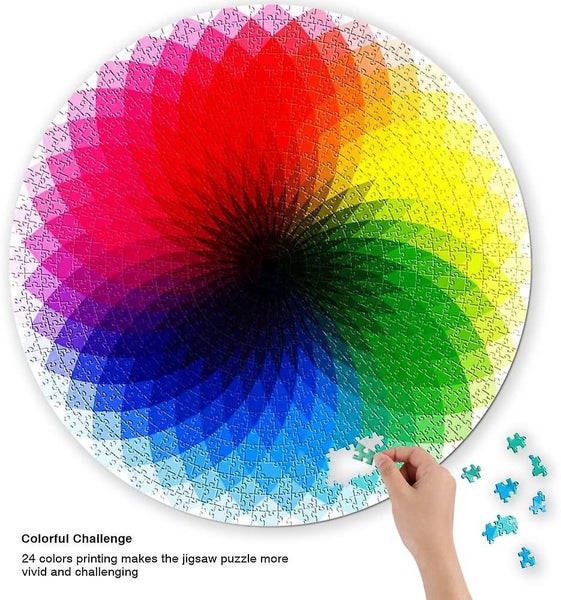 1000 Pieces Round Jigsaw Puzzle Creative Rainbow Difficult Big Jigsaw Puzzle Edu Carousel 2