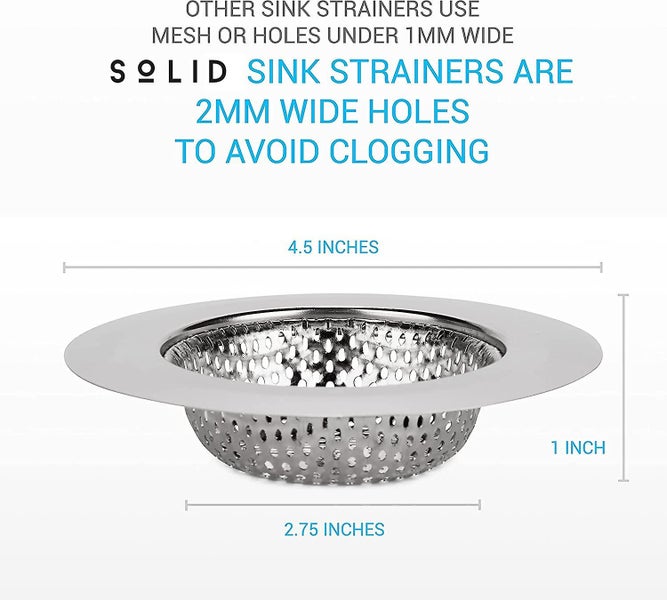 2 Pack Kitchen Sink Strainer Food Catcher 4.5 Inch Diameter, Wide Rim Perfect Fo Carousel 2