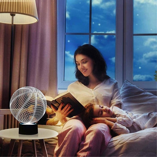 Basketball 3d Illusion Birthday Gift Lamp , 16 Colors Changing Touch Switch Xmas Carousel 5
