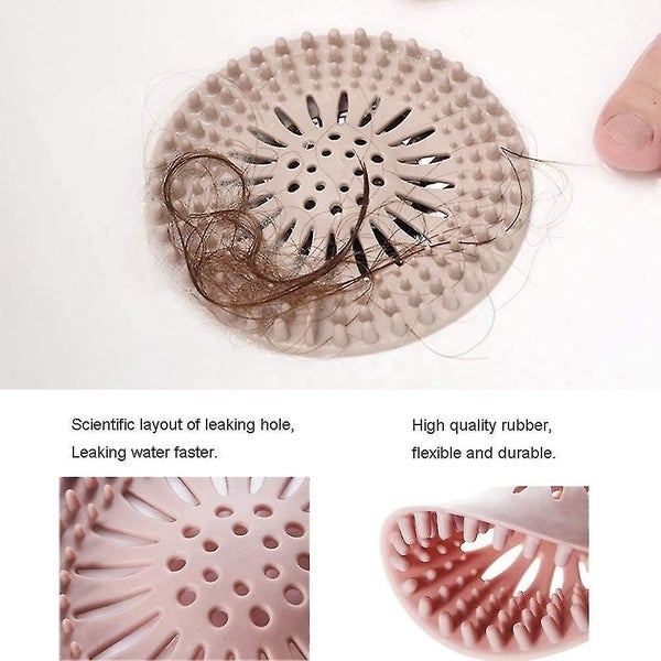 Hair Catcher Durable Silicone Hair Stopper Shower Drain Covers Easy To Install A Carousel 5