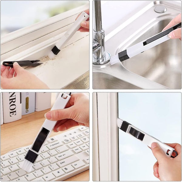 Set of 3 Window Slot Cleaning Brushes with 6 Replacement Cotton Pads - Handheld Carousel 4