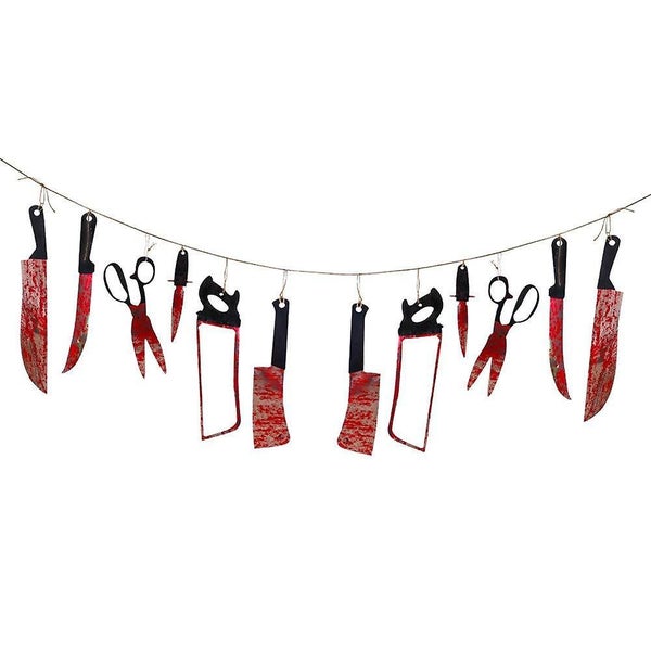 Halloween Blood-colored Banners, Halloween Blood Knife Pendants And Flag-pull De Carousel 1