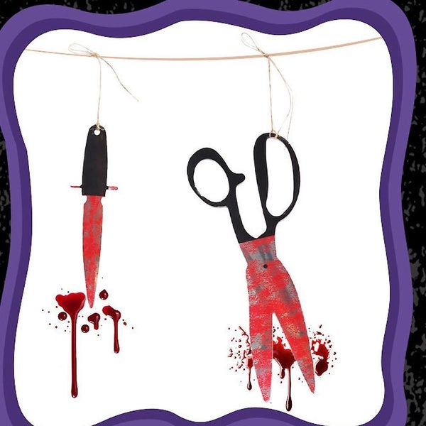 Halloween Blood-colored Banners, Halloween Blood Knife Pendants And Flag-pull De Carousel 5