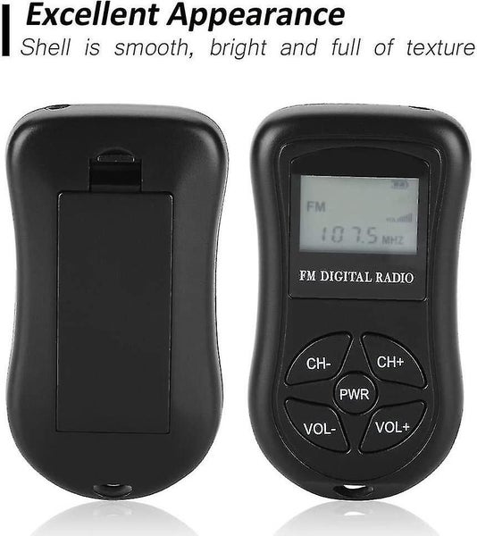 Pocket Radio, Portable Lcd Display Digital Radio Mini Fm Radio With Earphones Carousel 2