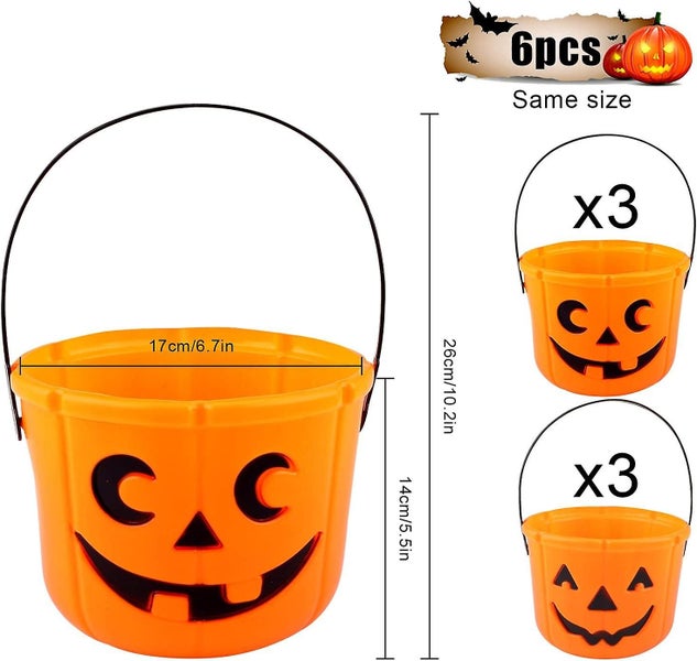 Halloween Trick Or Treat Pumpkin Baskets - Set Of 6 Carousel 2