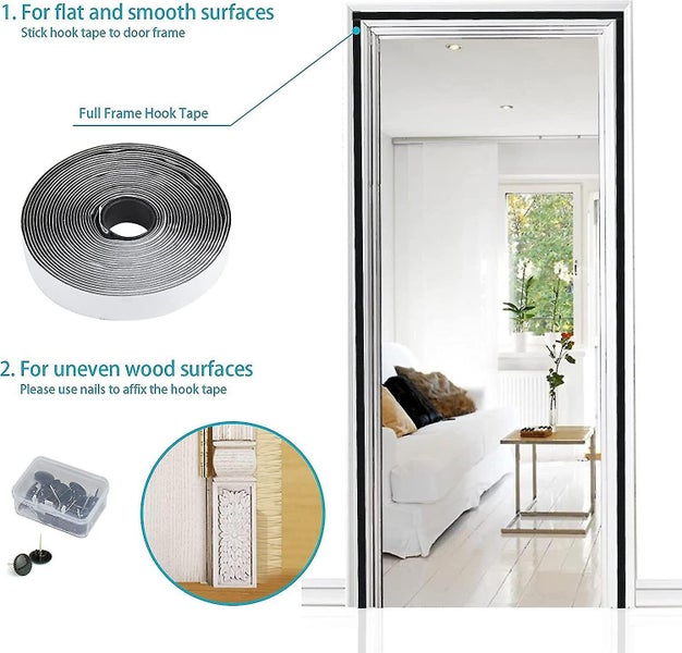 Magnetic Mosquito Net for Door - Self-closing Mesh Curtain with Top to Bottom Ma Carousel 5