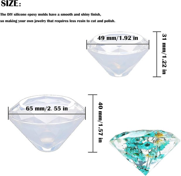 Diamond Resin Silicone Molds - Chocolate Mold for Candy, Ice, Jelly, Fondant, DI Carousel 2