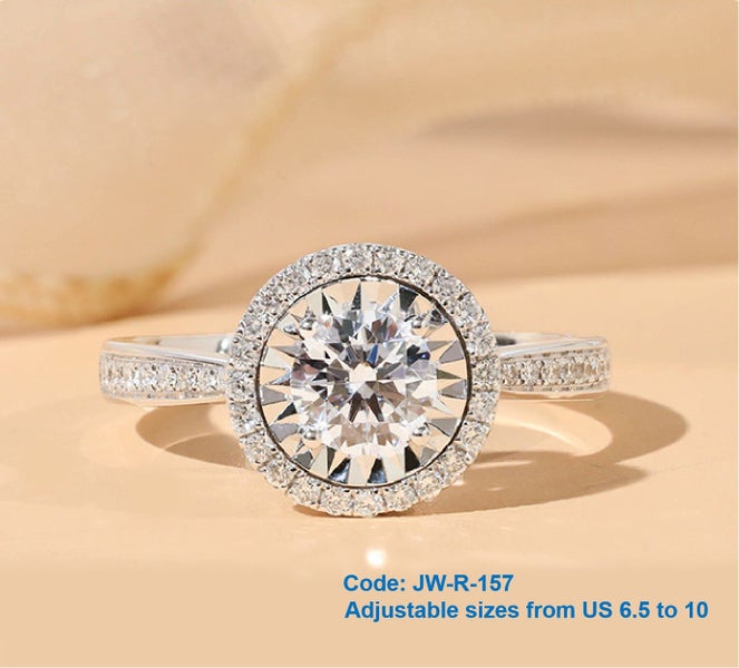 Eternity Diamond Ring Round Lab Halo Ring Jewellery *Local Buy* Carousel 1