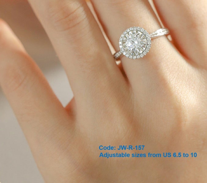 Eternity Diamond Ring Round Lab Halo Ring Jewellery *Local Buy* Carousel 2