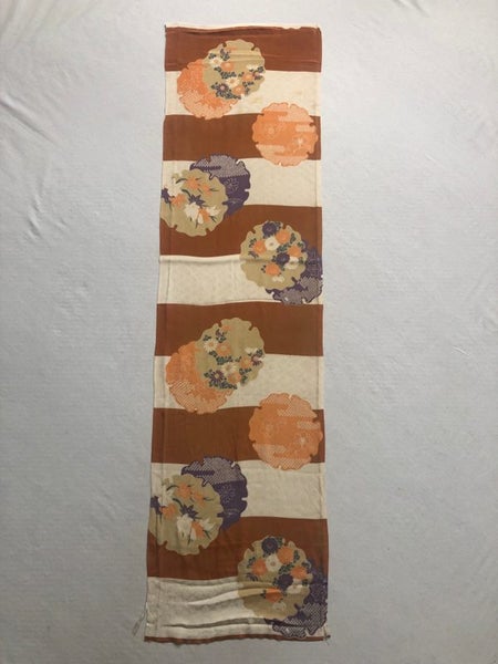 Vintage Japanese Silk Kimono Panel Fabric Piece Carousel 1