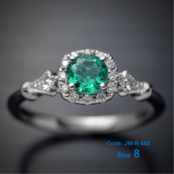 Oval Emerald Gemstone Diamond White Gold Ring Jewellery *Over Stocked* Carousel 2