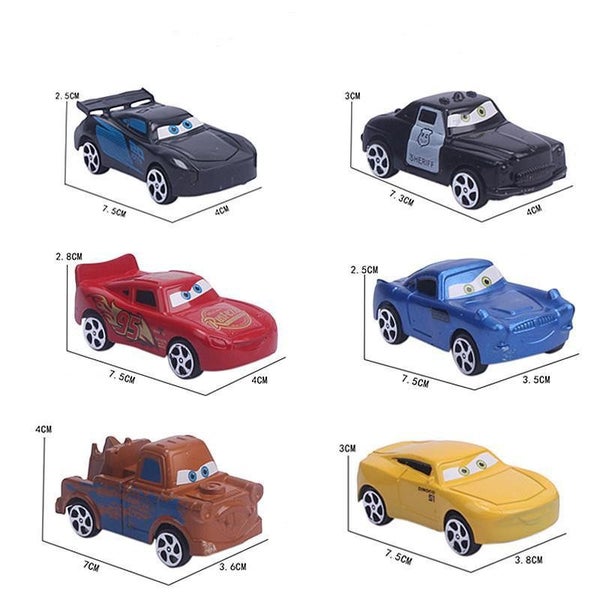 Figure- Cars Lightning McQueen Mini Racers 6pcs Carousel 1