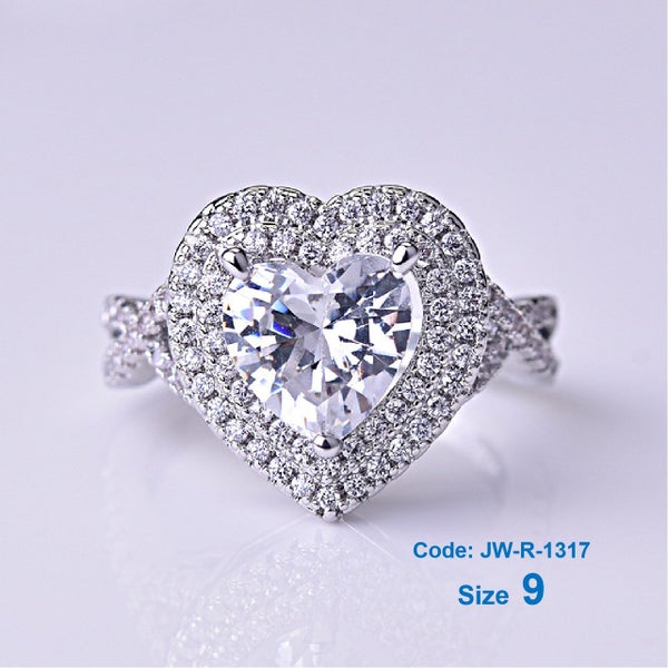 Twist Bridal Diamond Ring Silver Heart Ring Jewellery *Local Buy* Carousel 1