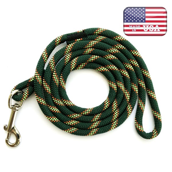 Atwood USA Dog Leash 9.5mm x 1.5m - Dark Green Orange Yellow Carousel 1