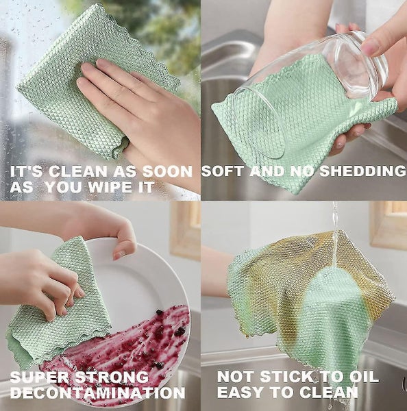 12 Pack Microfiber Cleaning Cloths - Reusable Cloths for Kitchen, Bathroom, Car, Carousel 5